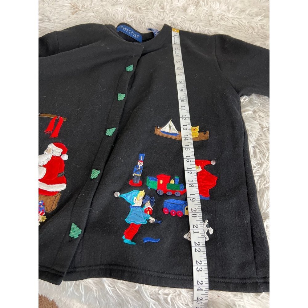 Karen Scott Christmas Vintage Button up Jacket M Santa Holidays - Picture 7 of 7
